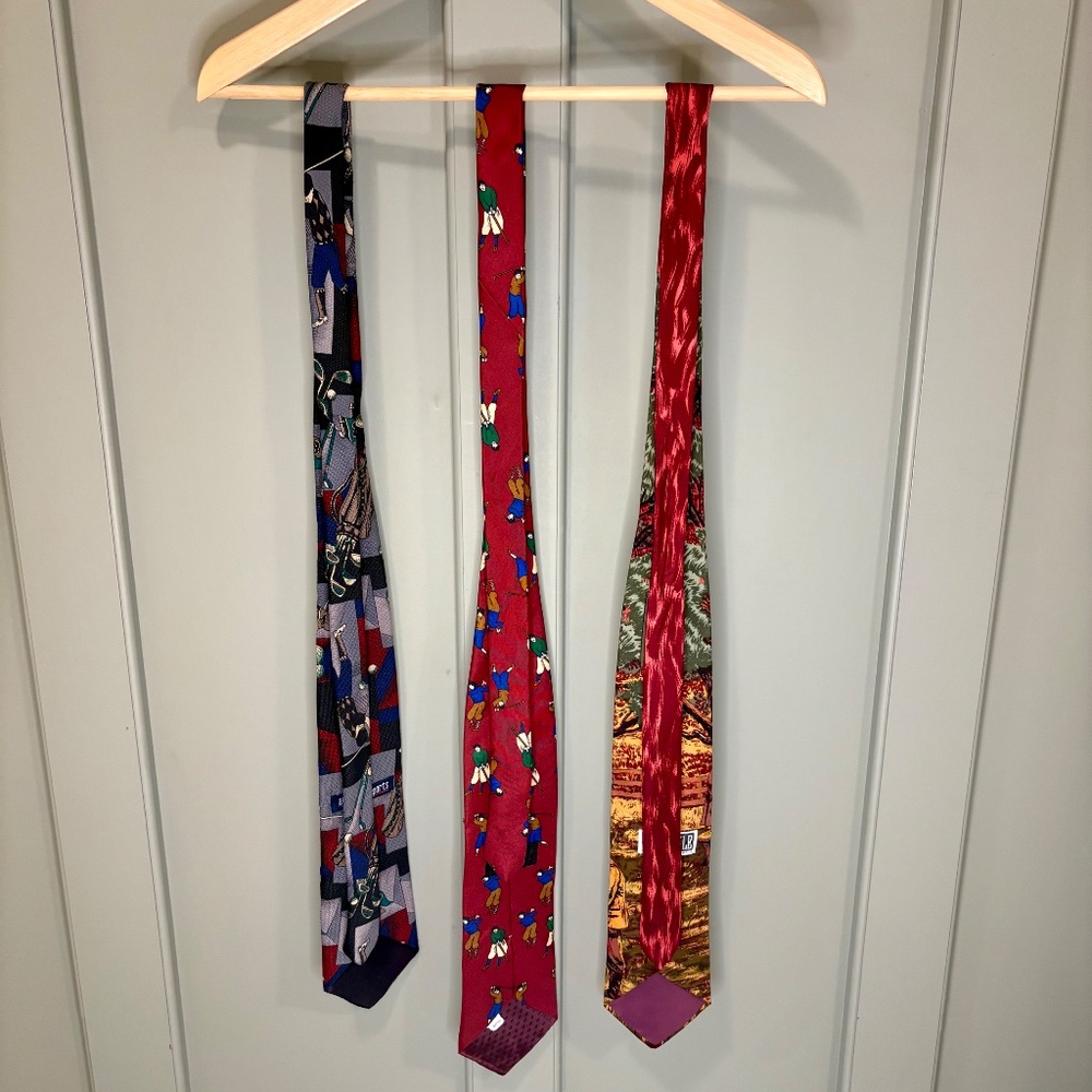 Lot of 3 Vintage Golf Themed Men's Ties (2‎ Silk,1 Poly) 90s Retro - Picture 8 of 8